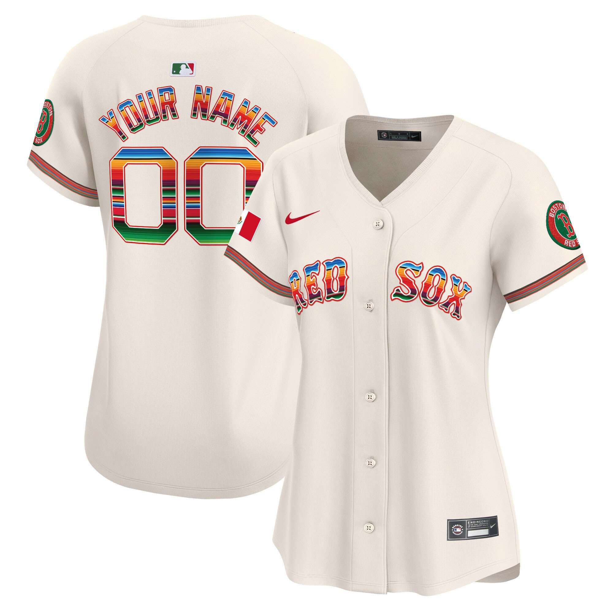 Women Boston Red Sox Cream 2024 Nike Mexico Vapor Premier Limited Custom MLB Jersey->customized mlb jersey->Custom Jersey